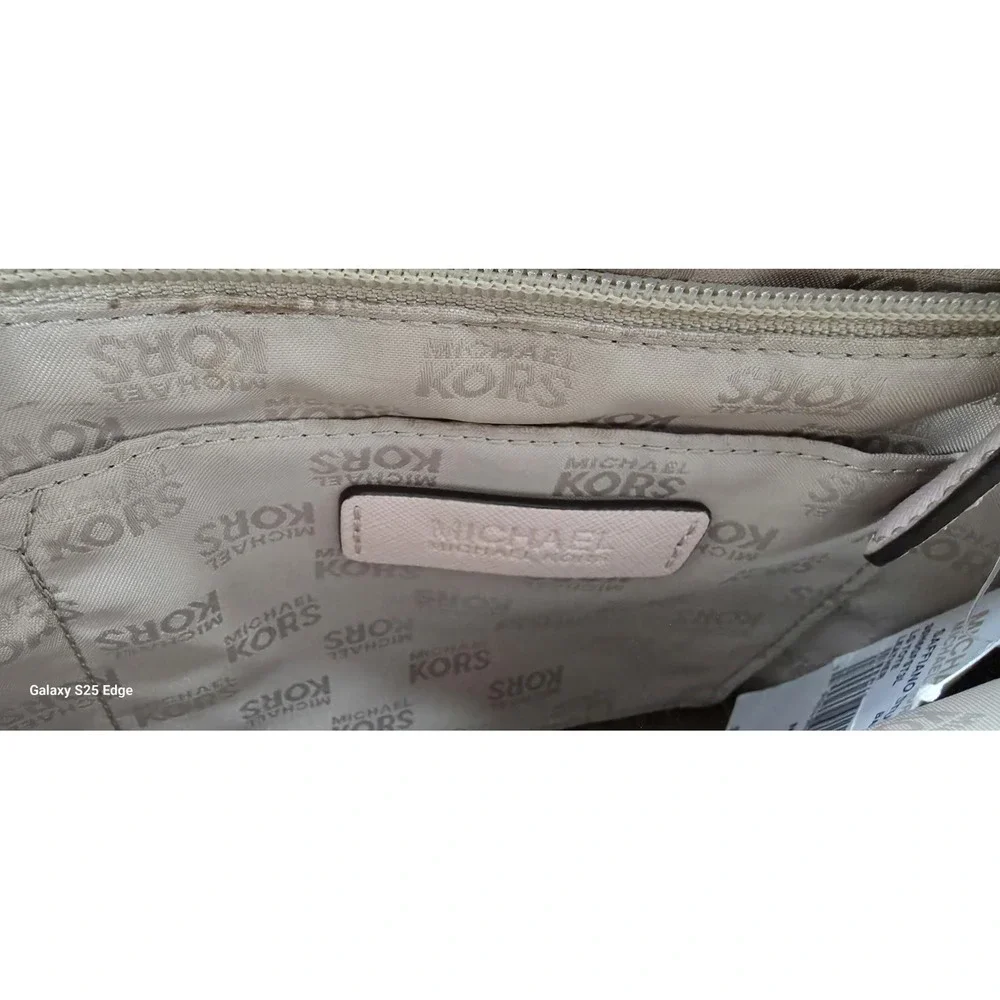 Michael Kors Selma Studded Saffiano Leather Tote Bag Blush Pink Gold Hardware
